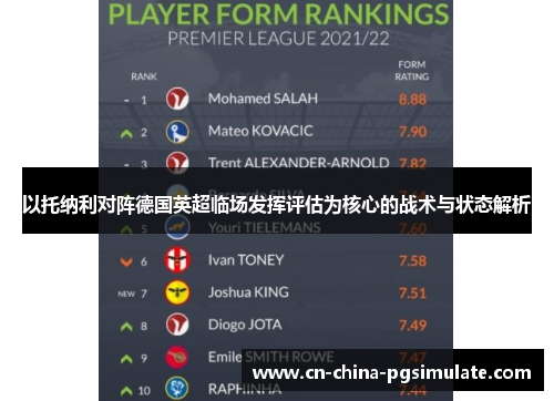 以托纳利对阵德国英超临场发挥评估为核心的战术与状态解析